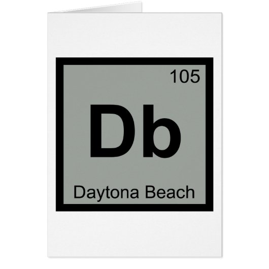 Db - Daytona Beach Florida City Chemistry Symbol (Front)