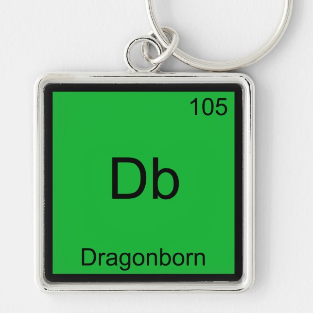 Db - Dragonborn Funny Chemistry Element Symbol Tee Keychain (Front)