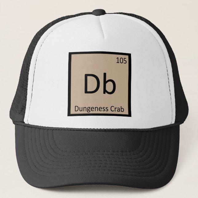 Db - Dungeness Crab Chemistry Periodic Table Trucker Hat (Front)