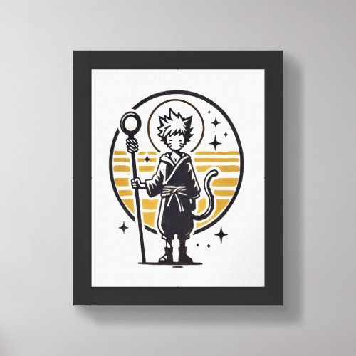 DB Goku Minimalist Design Framed Art