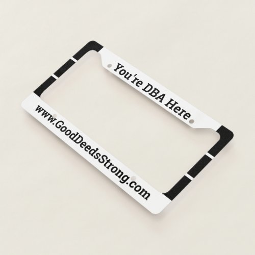 DBA Here License Plate Frame