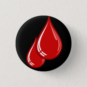 DBA UK Round Pin Badge - Blood Drops & Black