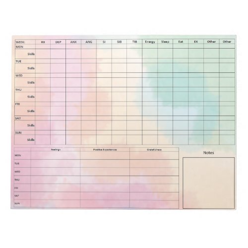 DBT Dairy Card Notepad _ 40 Sheets Colors