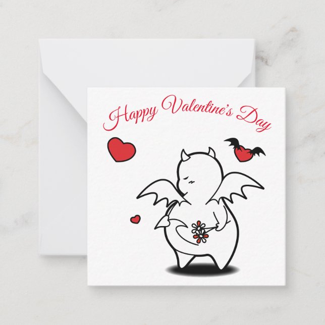 DBY with friends Hearty Happy Valentine's Day Note Card (Front)