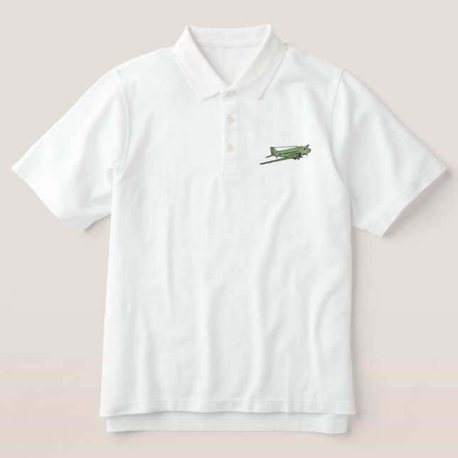 Dc-3 Gooney Bird Embroidered Polo Shirt (Design Front)