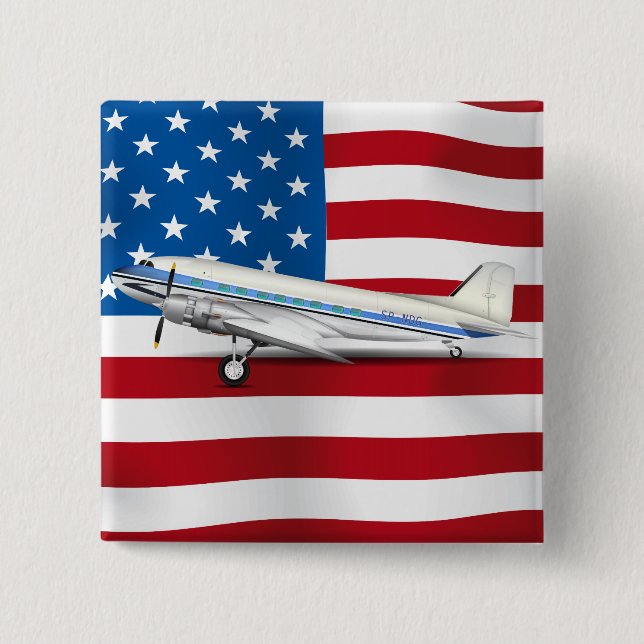 DC-3 PINBACK BUTTON (Front)