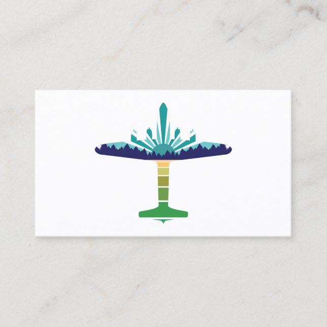 dc 6 airliner sunset business card (Front)