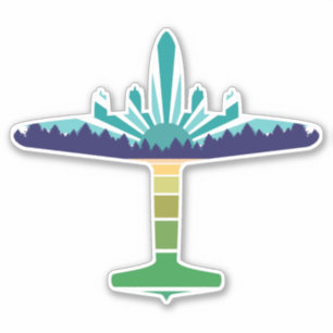 dc 6 airliner sunset sticker