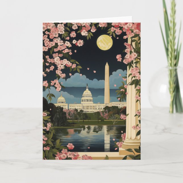 DC Capitol Building Christmas Tree Card - Vintage (Front)