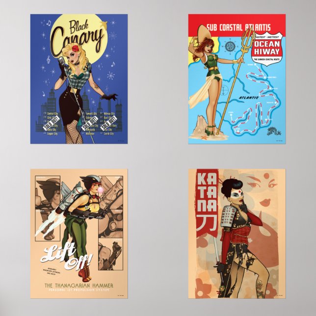 DC Comic Bombshells Group 2 Wall Art Sets (Front)