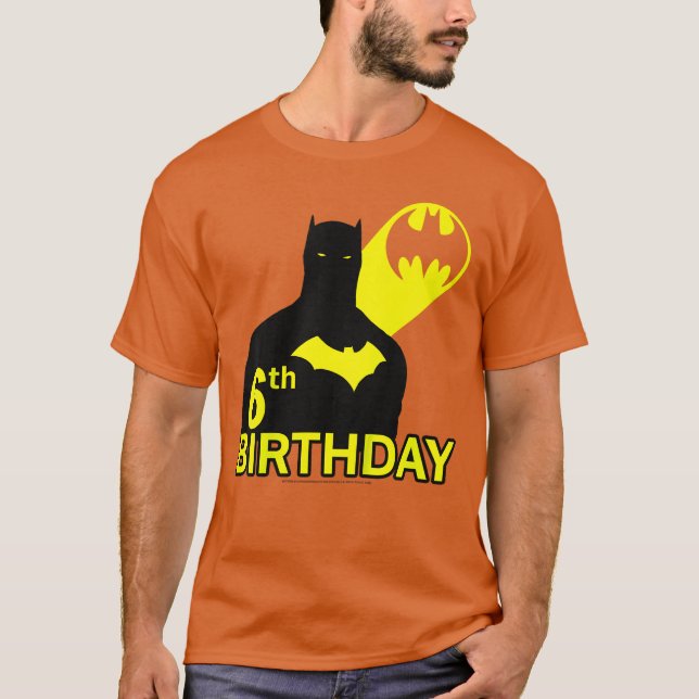 DC Comics Batman 6th Birthday Silhouette retro T-Shirt (Front)