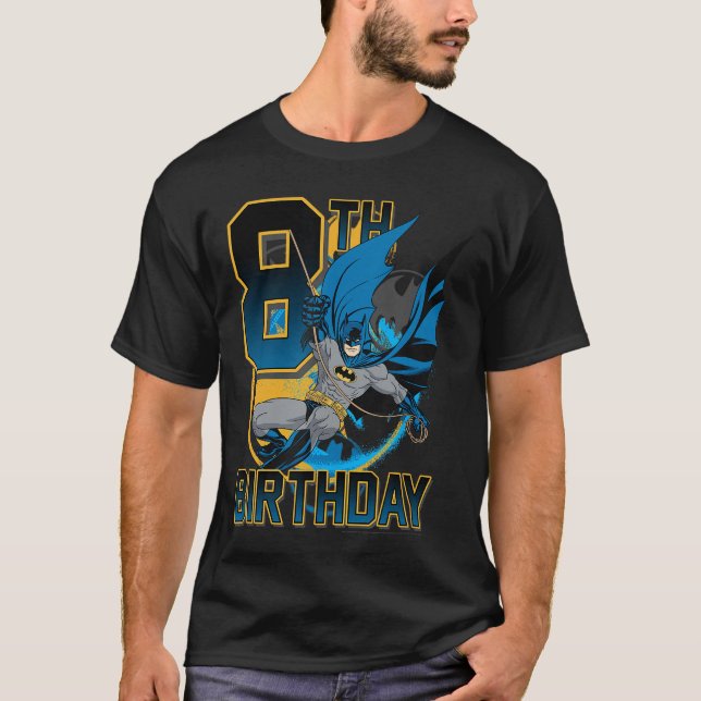 DC Comics Batman 8th Birthday Bat Swing Action Pos T-Shirt (Front)