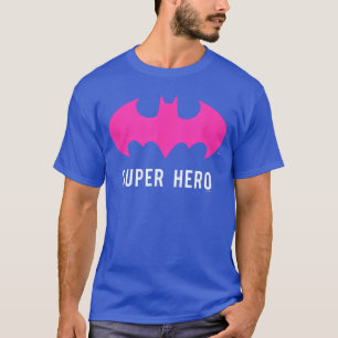 DC Comics Batman Super Hero Neon Pink BatSymbol Lo T-Shirt