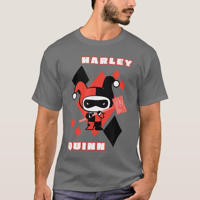 DC Comics Harley Quinn Chibi Diamond Portrait Logo T-Shirt (Front)