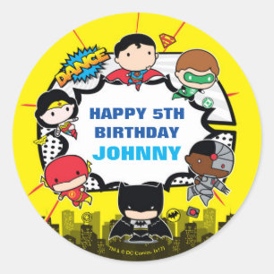 DC Comics Justice League - Chibi Birthday Classic Round Sticker