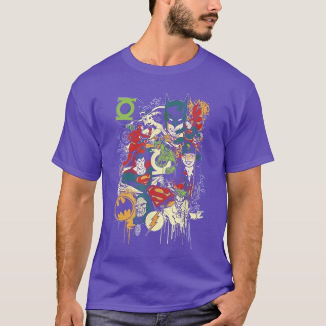 DC Comics Justice League Mashup retro T-Shirt (Front)