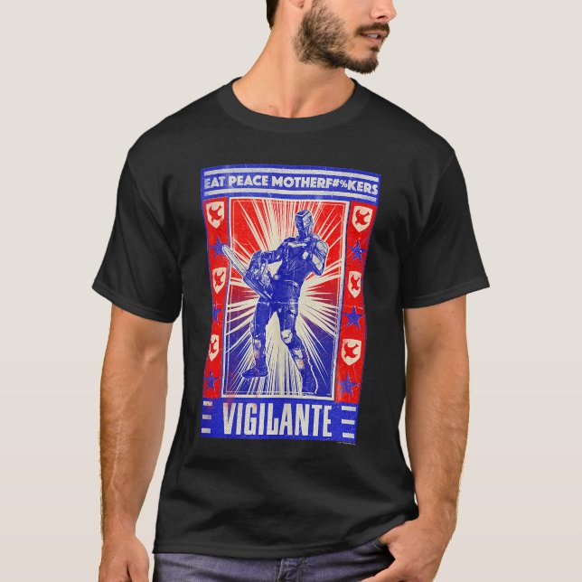 DC Comics Peacemaker Vigilante Chainsaw Posteranko T-Shirt (Front)
