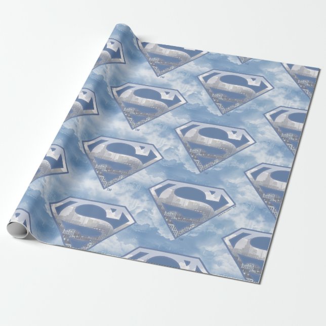 DC Comics | Superman | Cityscape Logo Wrapping Paper (Unrolled)