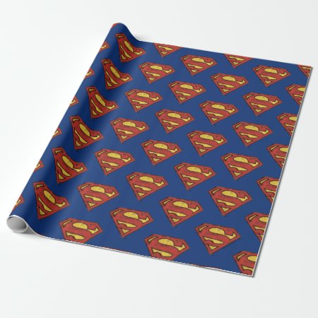 Dc Comics | Superman | Grunge Black Logo Wrapping Paper