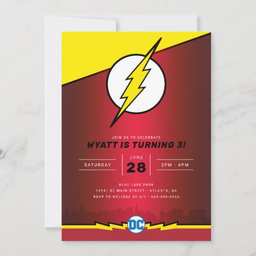 DC Comics _ The Flash  Birthday Invitation