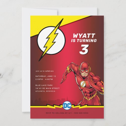 DC Comics _ The Flash  Birthday Invitation