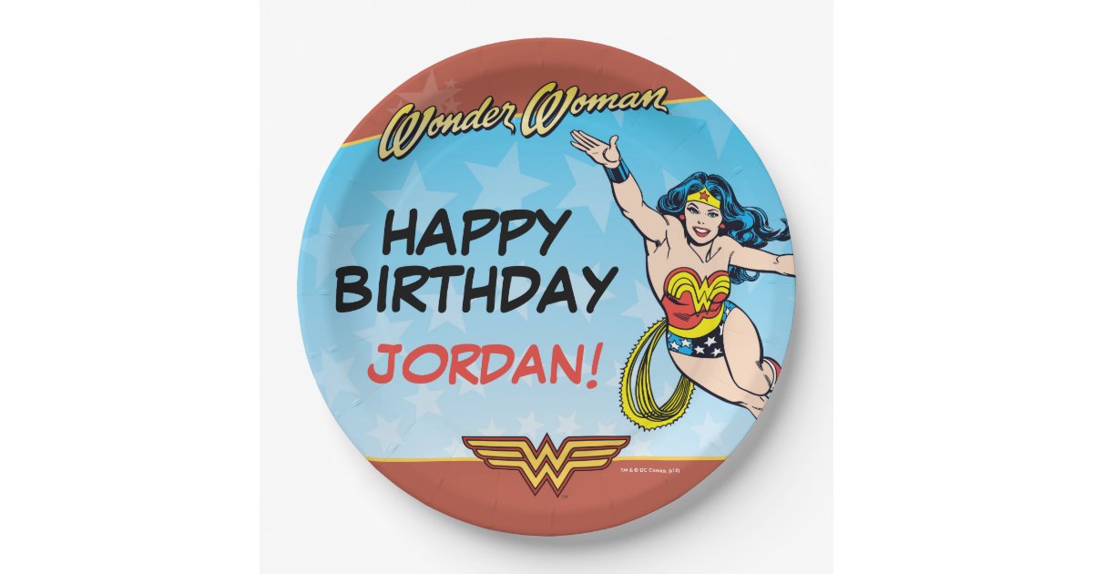 Wonder Woman Official Merchandise At Zazzle Dc Comics Wonder Woman Birthday Paper Plate