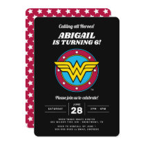 DC Comics | Wonder Woman Circle & Stars Birthday Invitation