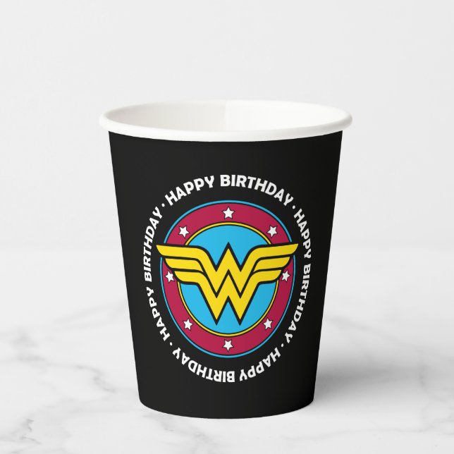 DC Comics | Wonder Woman Circle & Stars Birthday Paper Cups (Left)