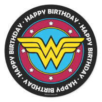 DC Comics | Wonder Woman Circle & Stars Logo Classic Round Sticker