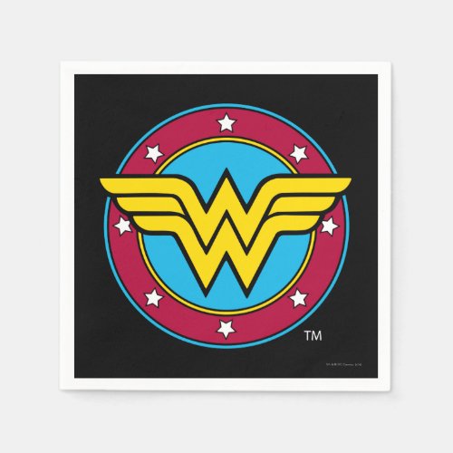 DC Comics  Wonder Woman Circle  Stars Logo Paper Napkins