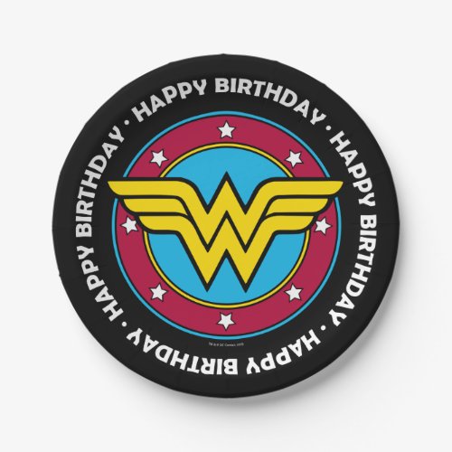 DC Comics  Wonder Woman Circle  Stars Logo Paper Plates