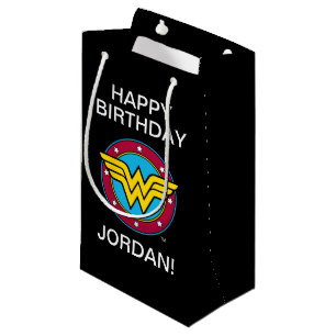 DC Comics Wonder Woman Circle & Stars Logo Small Gift Bag