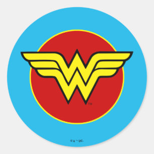 DC Comics Wonder Woman Logo Happy Birthday Classic Round Sticker