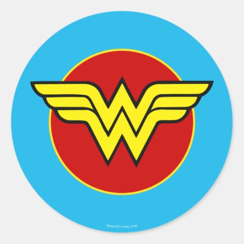 DC Comics  Wonder Woman Logo  Happy Birthday Classic Round Sticker