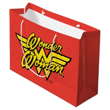 Dc Comics | Wonder Woman Logo | Happy Birthday Large Gift Bag by wonderwoman at Zazzle