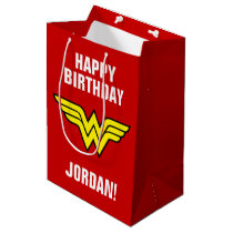 DC Comics | Wonder Woman Logo | Happy Birthday Medium Gift Bag