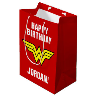 DC Comics | Wonder Woman Logo | Happy Birthday Medium Gift Bag