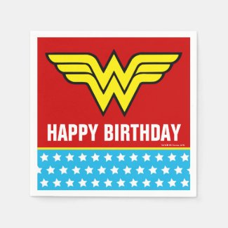 DC Comics | Wonder Woman Logo | Happy Birthday Napkin