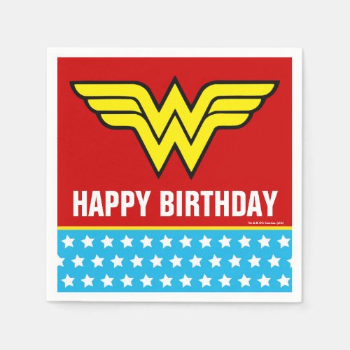 DC Comics  Wonder Woman Logo  Happy Birthday Napkins
