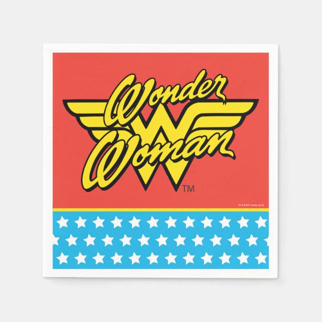 DC Comics | Wonder Woman Logo | Happy Birthday Paper Napkins (Front)