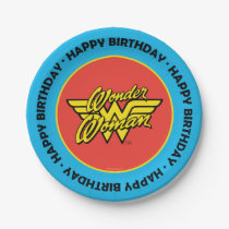 DC Comics | Wonder Woman Logo | Happy Birthday Paper Plate