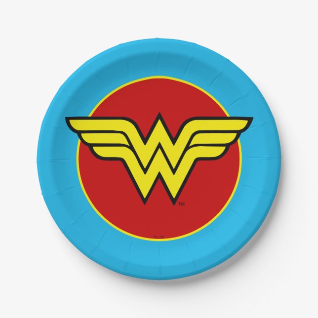 DC Comics | Wonder Woman Logo | Happy Birthday Paper Plates (Front)