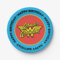 DC Comics | Wonder Woman Logo | Happy Birthday Paper Plates