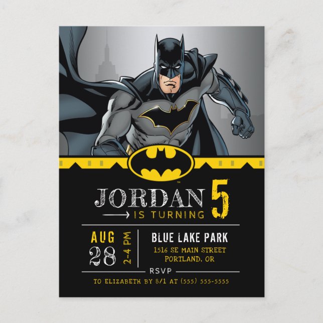 DC Comincs - Batman | Chalkboard Happy Birthday Postcard (Front)