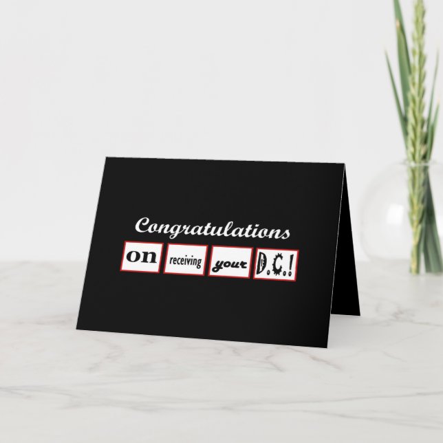DC Degree - CUSTOM NAME Congratulations - Card (Front)