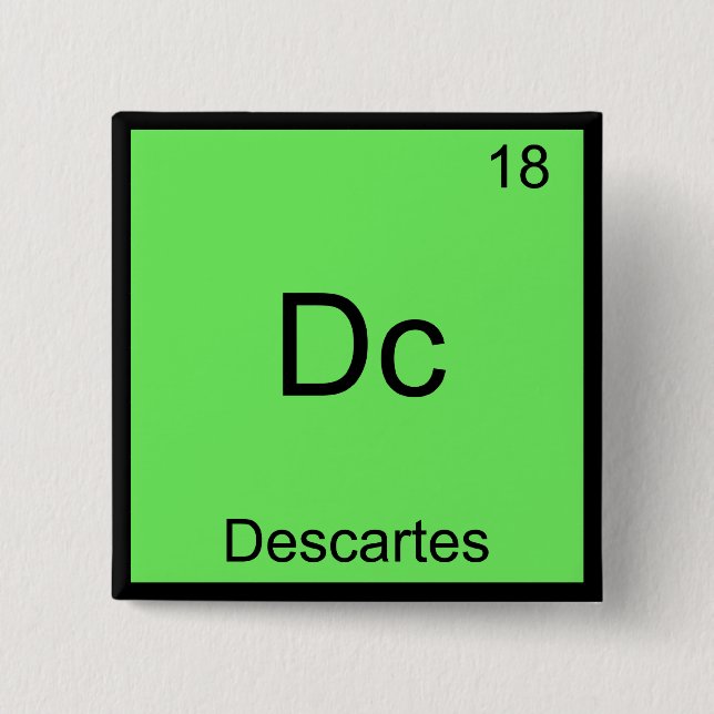 Dc - Descartes Funny Element Chemistry Symbol Tee Button (Front)