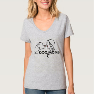 DC Dog Moms V-Neck T-Shirt - Light Grey