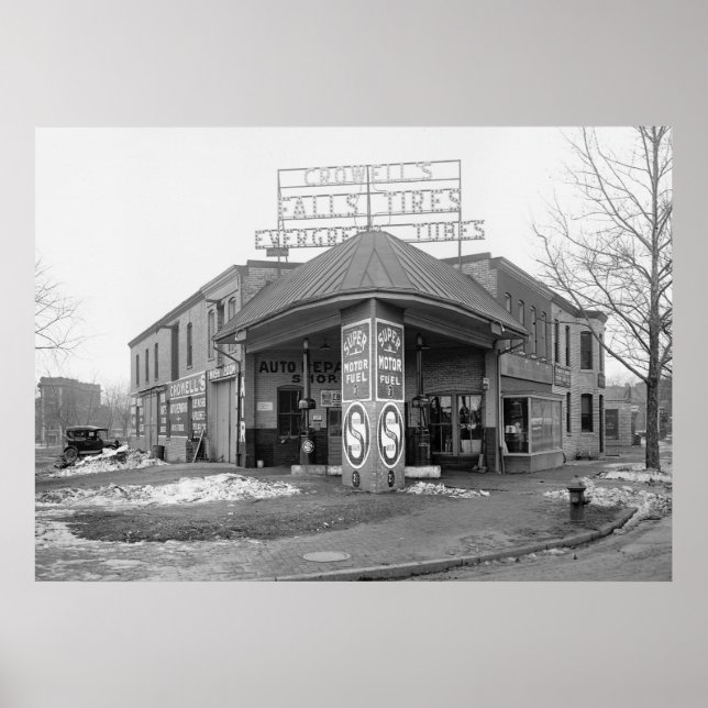 DC Gas Station, 1921 Poster (Front)