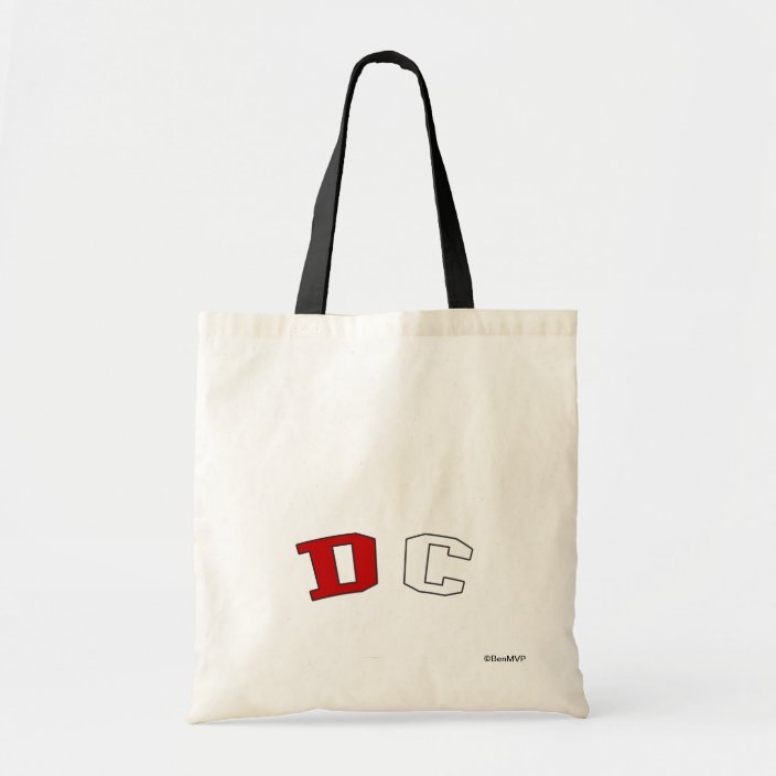 DC in District of Columbia State Flag Colors Tote Bag