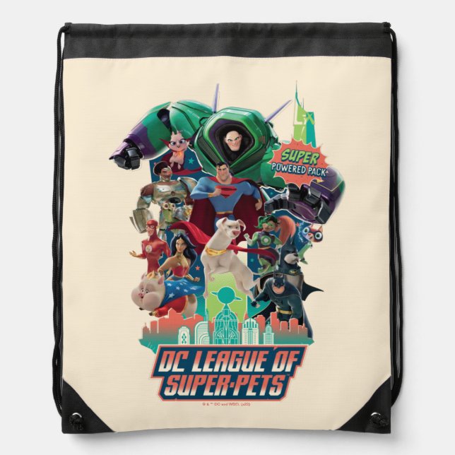 DC League of Super-Pets Battle for Metropolis Drawstring Bag (Front)